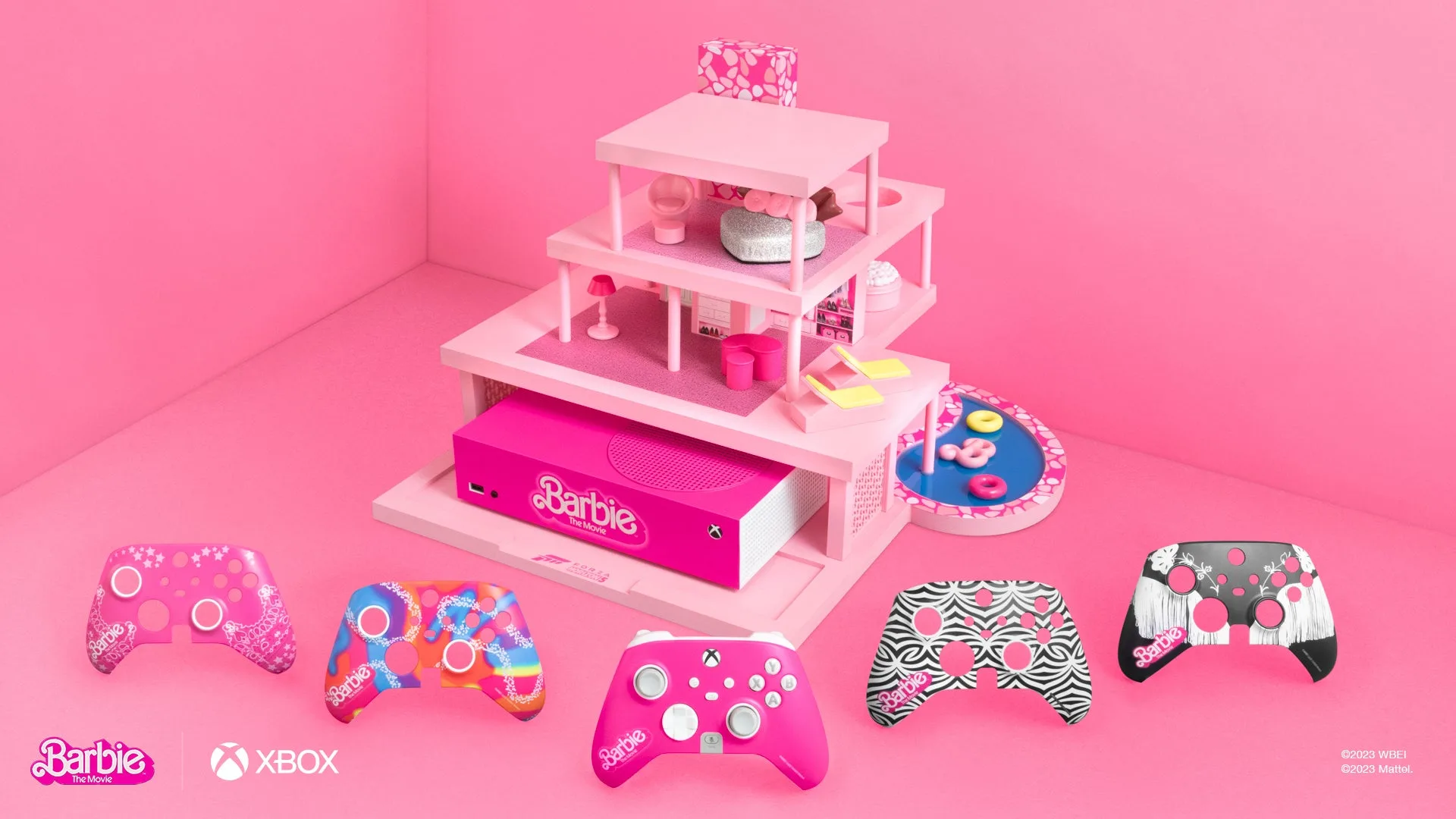 Xbox Series S built into the Barbie DreamHouse