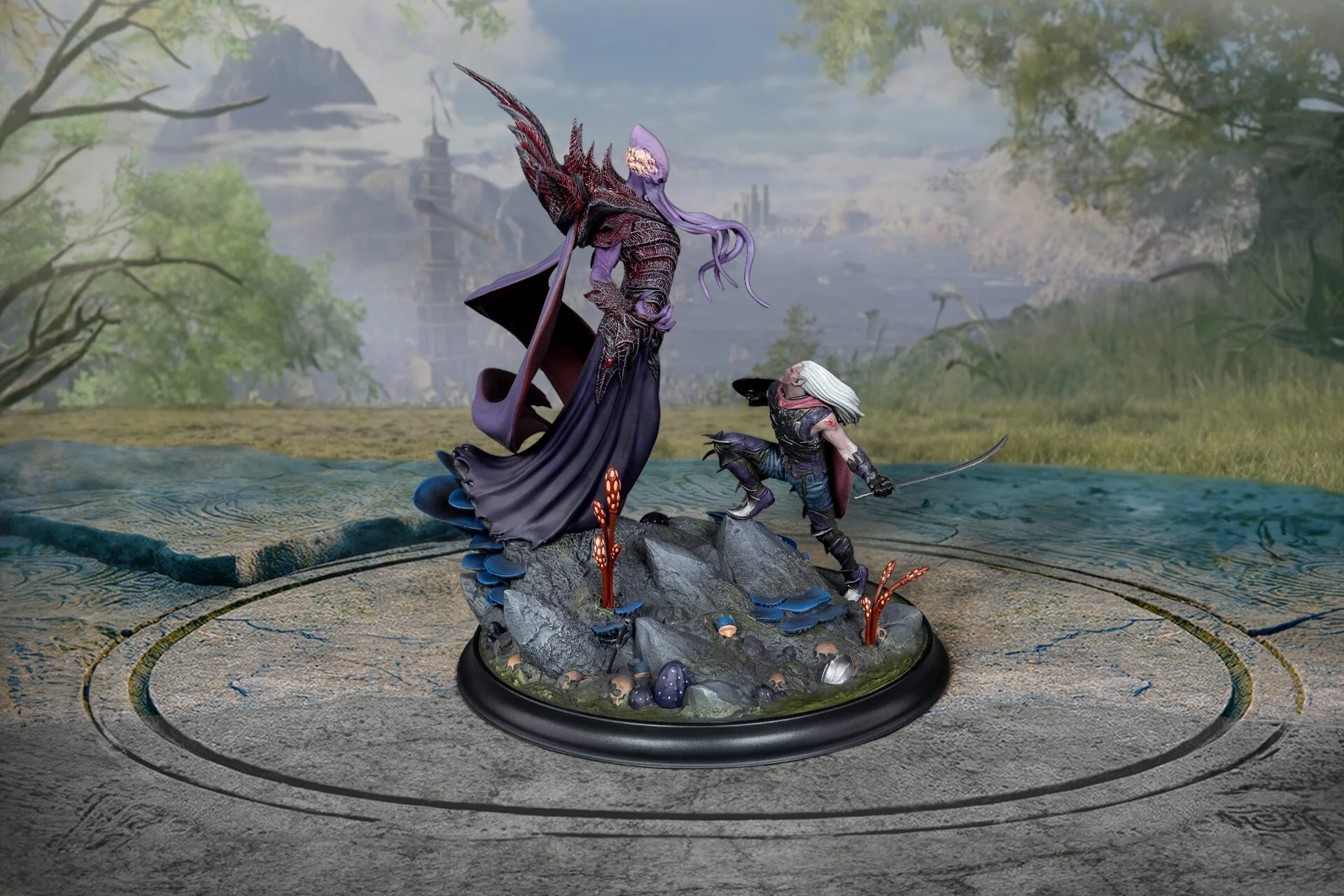 The 25 cm Mind Flayer diorama with a Drow ready to strike
