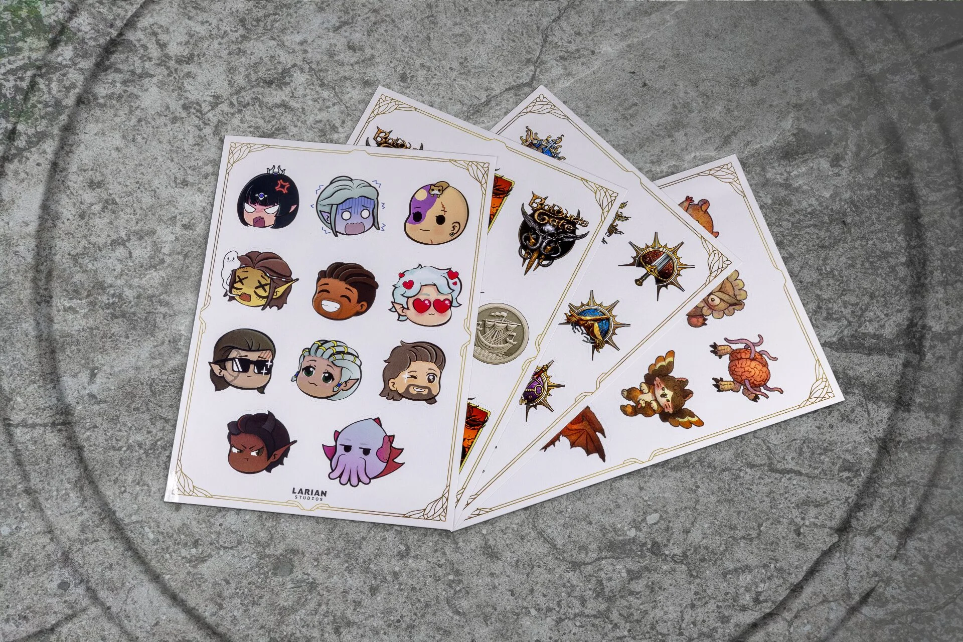 Chibi-style Baldur’s Gate 3 character sticker sheets