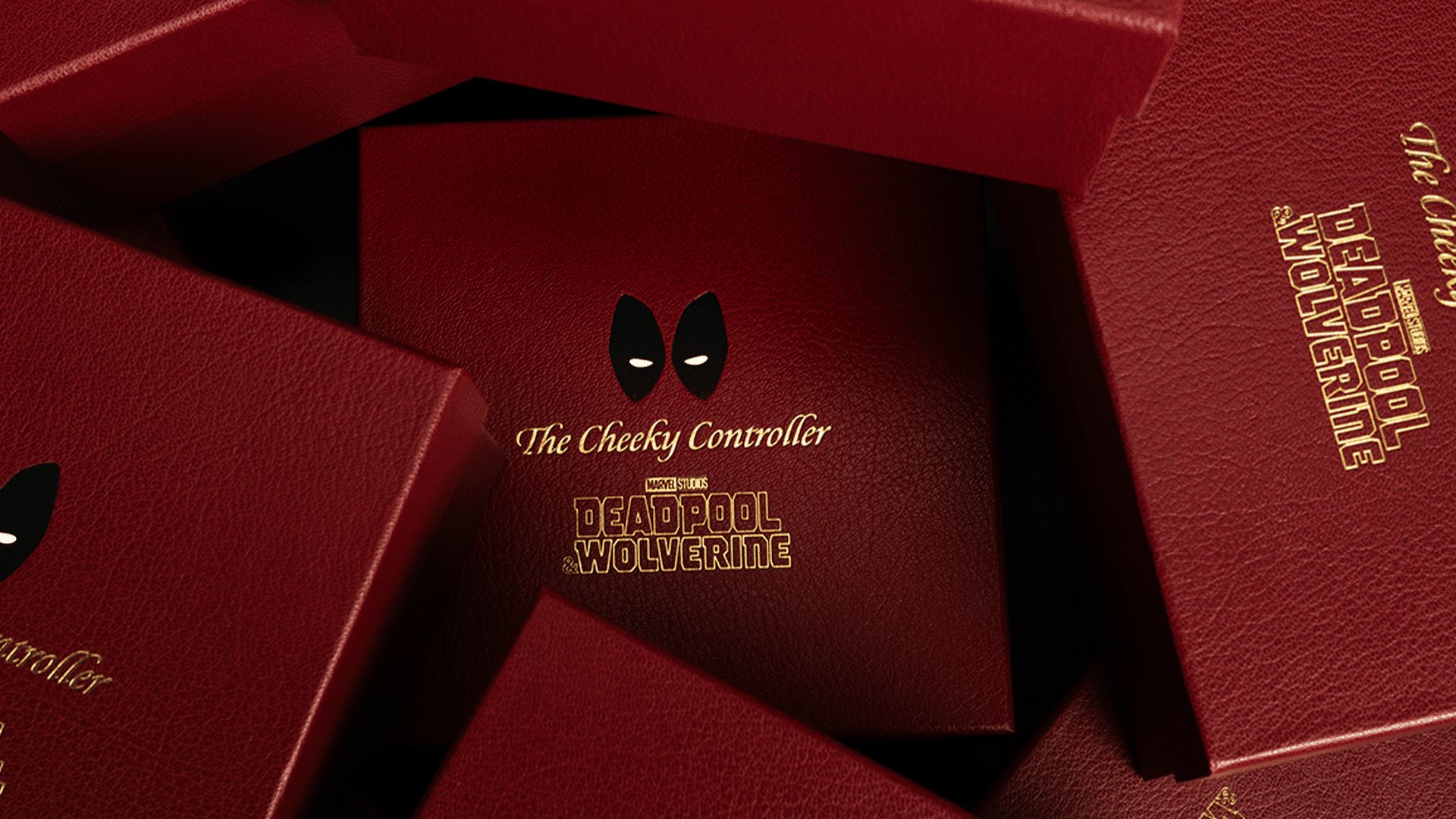 Leather foil-stamped Cheeky Controller boxes
