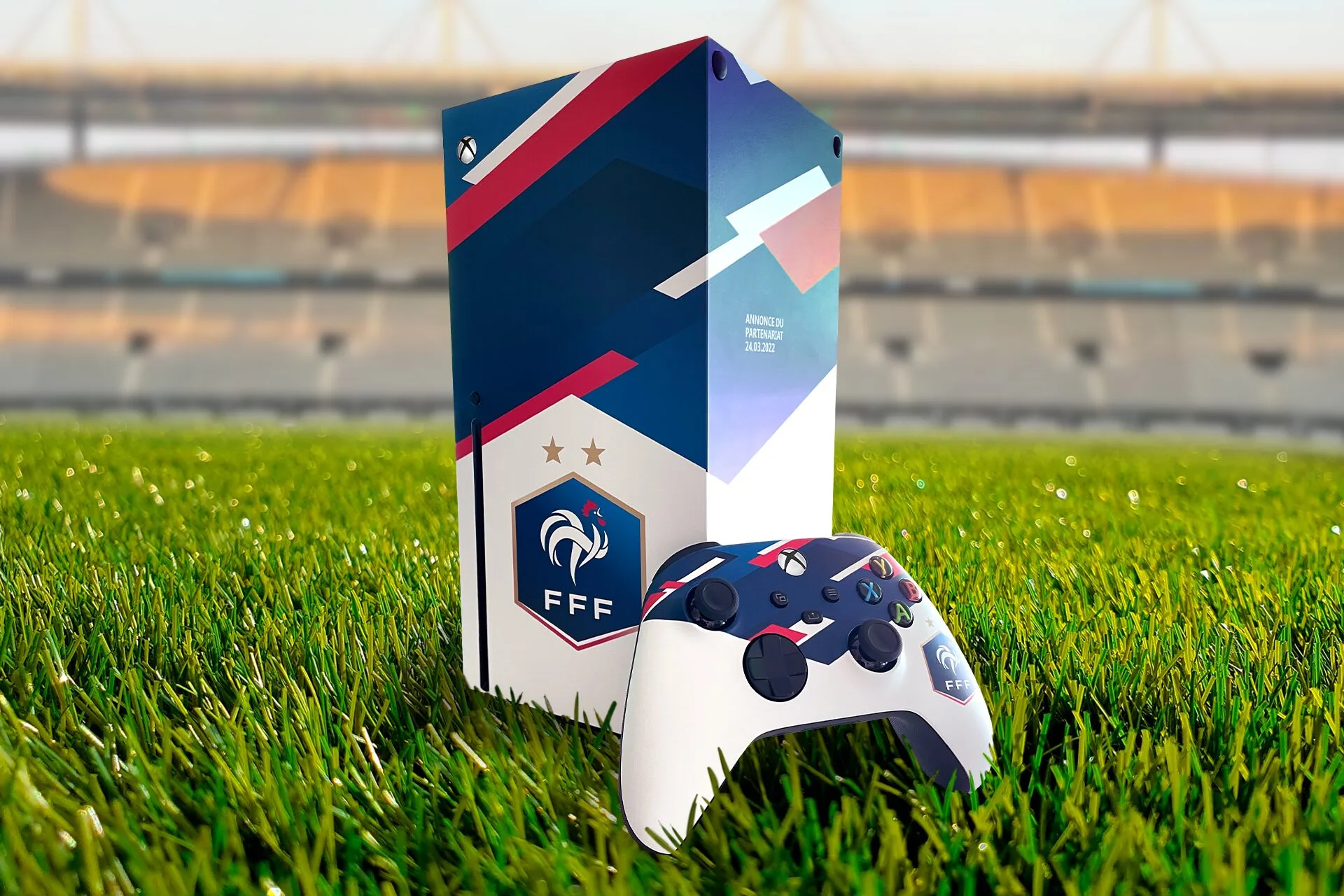 Xbox Series X and controller customised for the French Football Federation