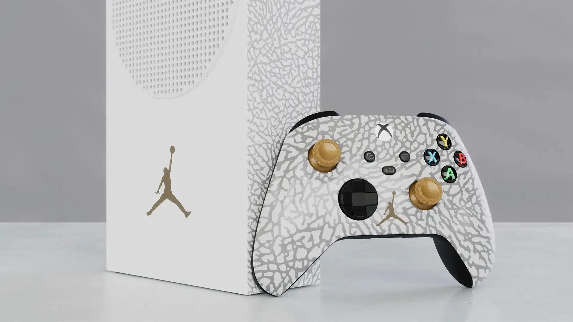 Elephant-print console and controller detail