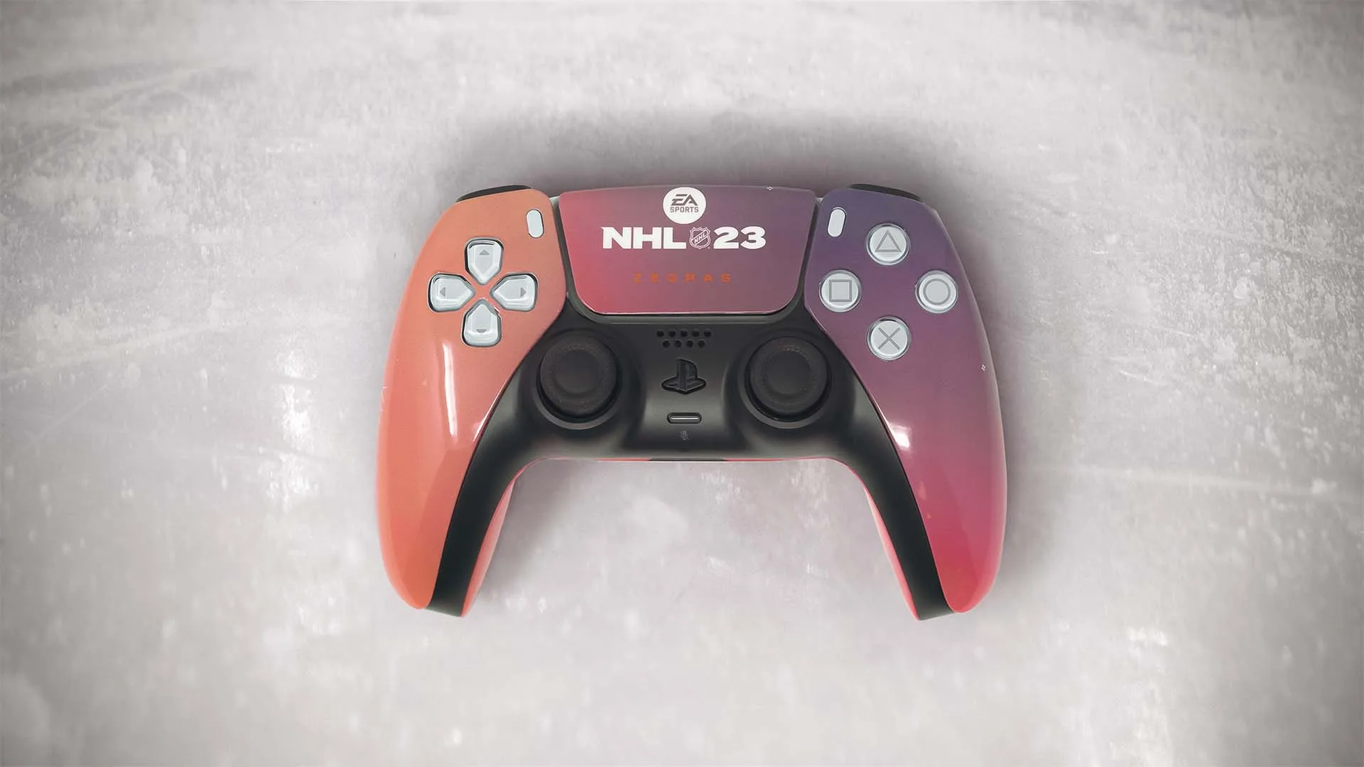 Custom DualSense controller with the NHL 23 logo