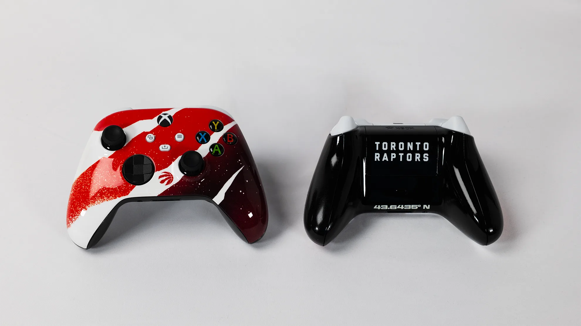 Custom Toronto Raptors controller, front and back